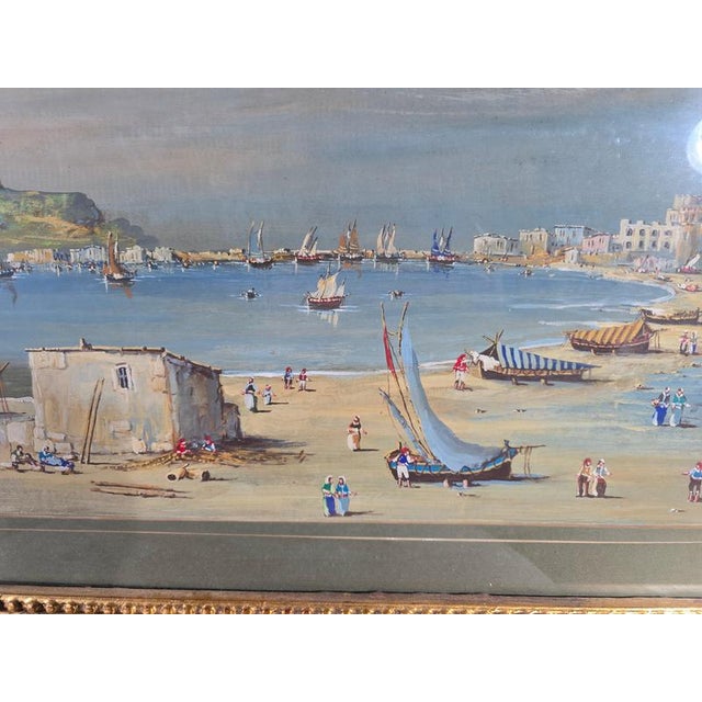 Arab Port, 1900, Large Watercolor, Framed For Sale - Image 6 of 18