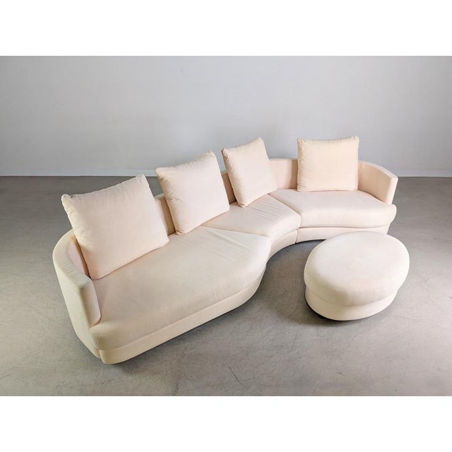 Textile Onda Corner Sofa with Ottoman from Rolf Benz, Set of 2 For Sale - Image 7 of 14