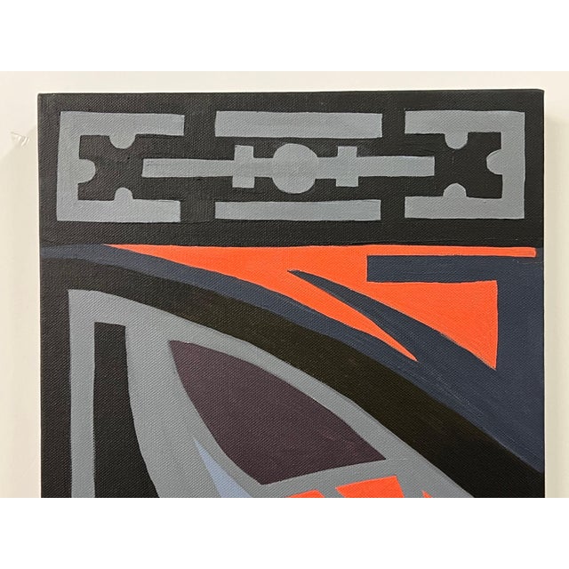 Crying Aztec' Tribal Cartoon Painting on Canvas by Contemporary British Artist 2005 For Sale - Image 9 of 10