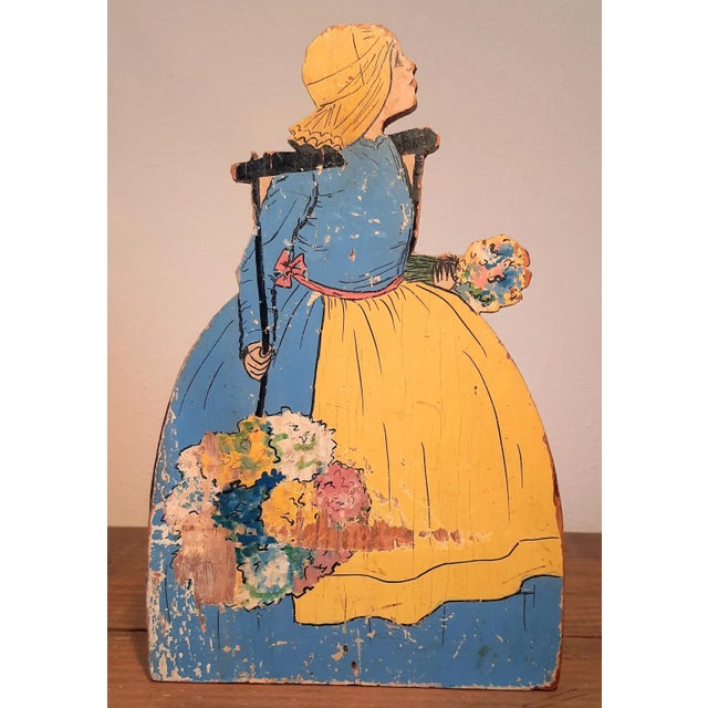 Dutch Girl Wooden Primitive Door Stop For Sale - Image 13 of 13