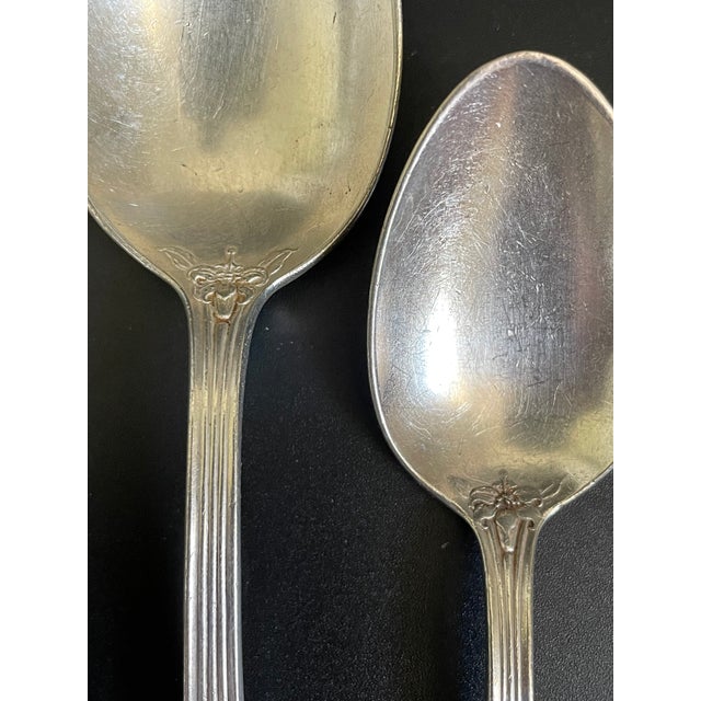 Silver 2 Antique 1901 the Brown Palace Hotel Reed & Barton Tiger Lily Advertising Spoons For Sale - Image 8 of 9