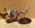Small sculptures in chromed metal by Karl hagenauer. Not signed. No mark. Greyhound with marble base, fawn with black...