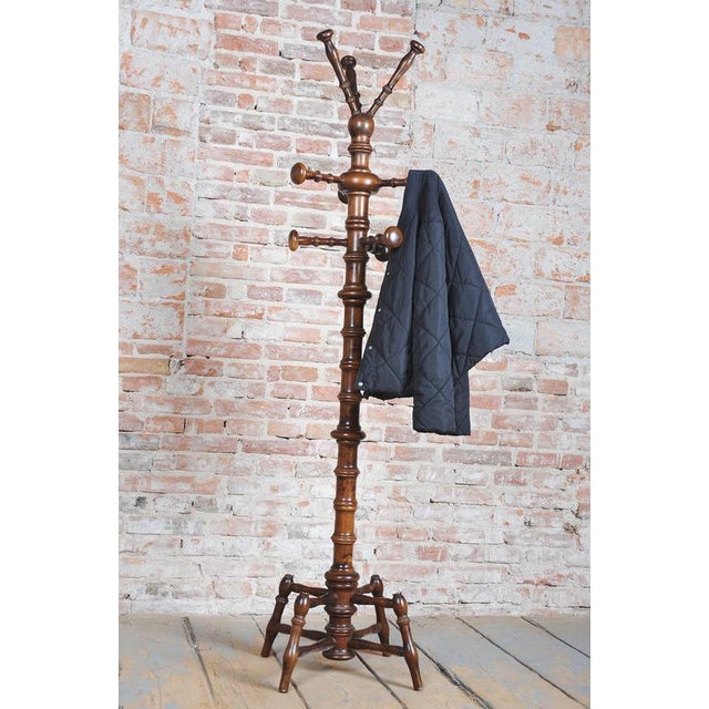 Brown Czech Biedermeier Beech Coat Hanger, 1890s For Sale - Image 8 of 10