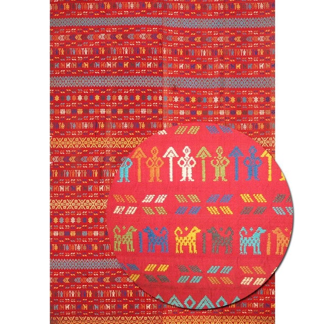 1930s Red Stripe Abstract Antique Swedish Flat-Weave Rug 5' 10" X 8' 2" Wool Carpet For Sale In New York - Image 6 of 6