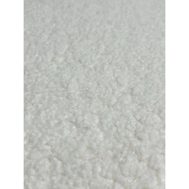 1960s Pair of Exceptional Mid Century Modern Chrome Milo Baughman for Thayer Coggin Swivel Lounge Chairs Newly Upholstered in Shearling Boucle For Sale - Image 12 of 12