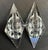 Pair of Baccarat Diamond-shaped Crystal Ashtrays Mid-Century style. Acid-etch stamps on the base of both. Tips are squared...
