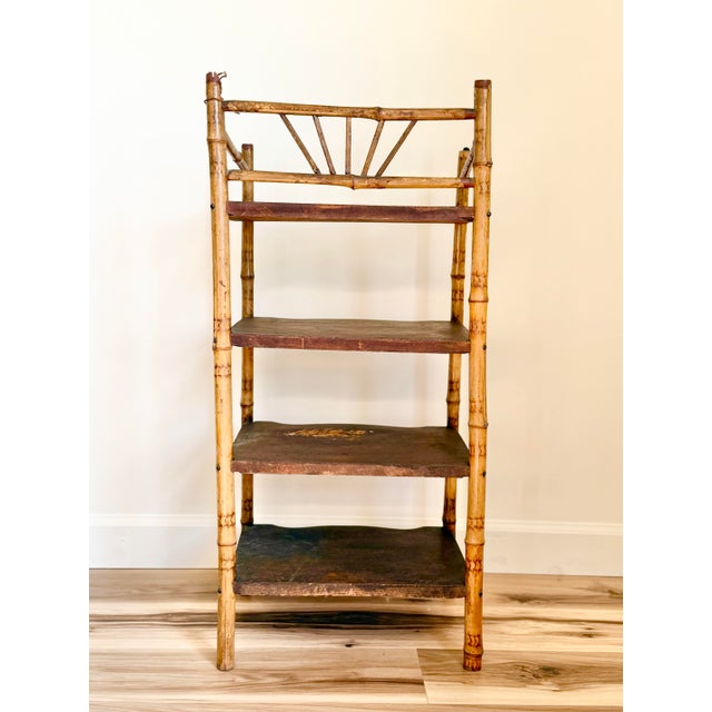 Mid 19th Century Antique English Tortoiseshell Bamboo 4-Tier Étagère, Circa 1800s For Sale - Image 5 of 12