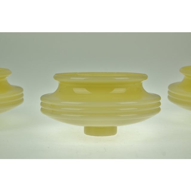 Art Deco Custard Glass Slip Shades Set of 3 Chairish