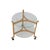 - 21.5"h, 23.25"dia - Beech, glass, plastic - Condition: Excellent; a few light scuffs to top curved part of wood frame
