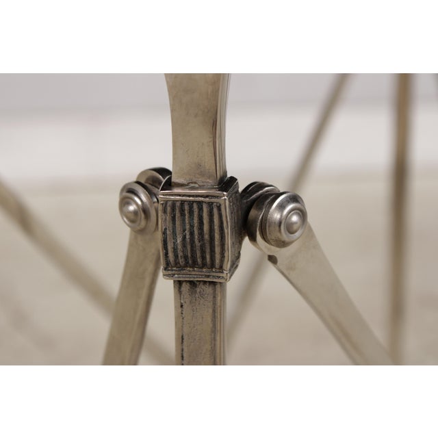 Glass Ralph Lauren Mirror & Chrome Accent Table For Sale - Image 7 of 16