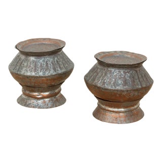Pair of Tinned Copper Spice Vessels For Sale