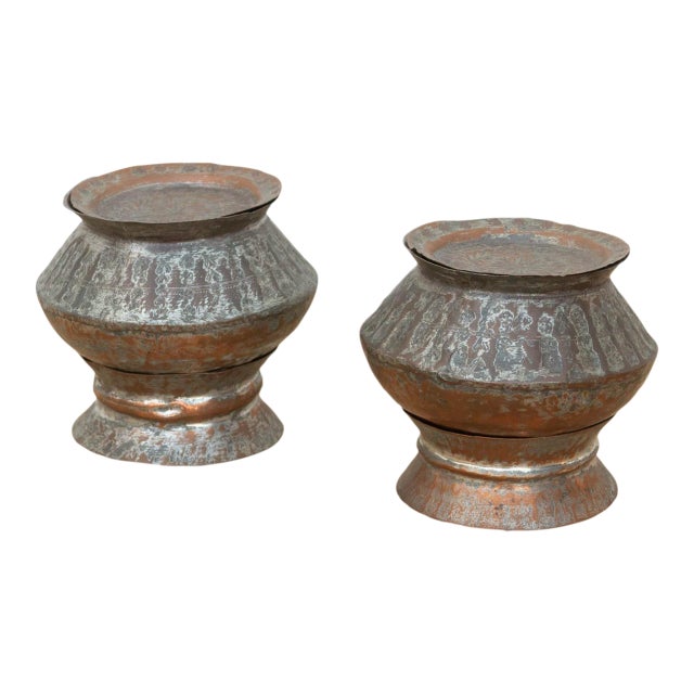Pair of Tinned Copper Spice Vessels For Sale