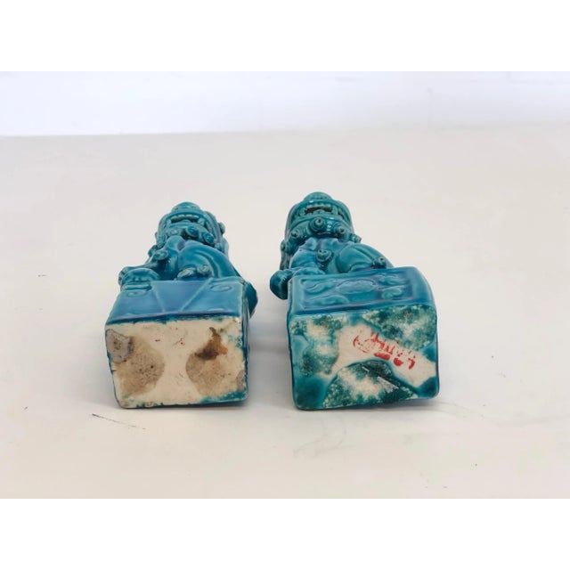 1960s Vintage Small Foodogs in Turqoise - a Pair For Sale - Image 5 of 6
