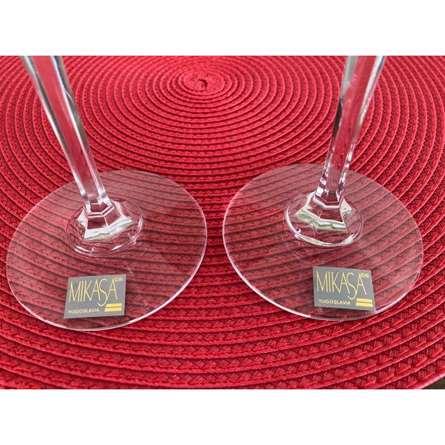 Transitional 1980s Mikasa “English Garden” Crystal Candle Holders For Sale - Image 3 of 11