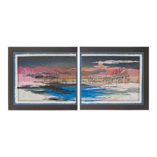 m.p. Marion "Landmarkings Diptych" Mixed Media For Sale