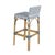 Serienna 30 in. Seat Height Rectangular Rattan Low Back Bar Stool, White/Navy Dot / Natural Rattan Frame For Sale In Chicago - Image 6 of 9