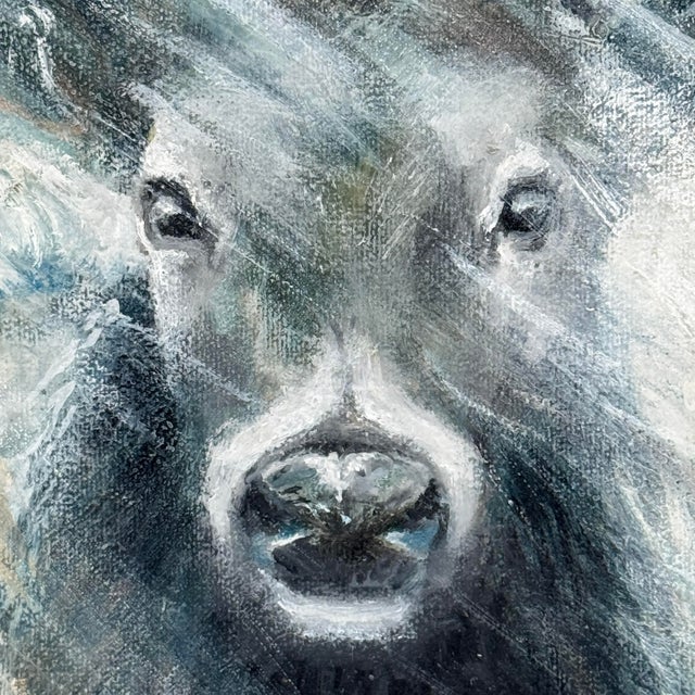 Noemi Kosmowski “Smoky Day” Original Stag Oil Painting, 2025 For Sale In Tampa - Image 6 of 12