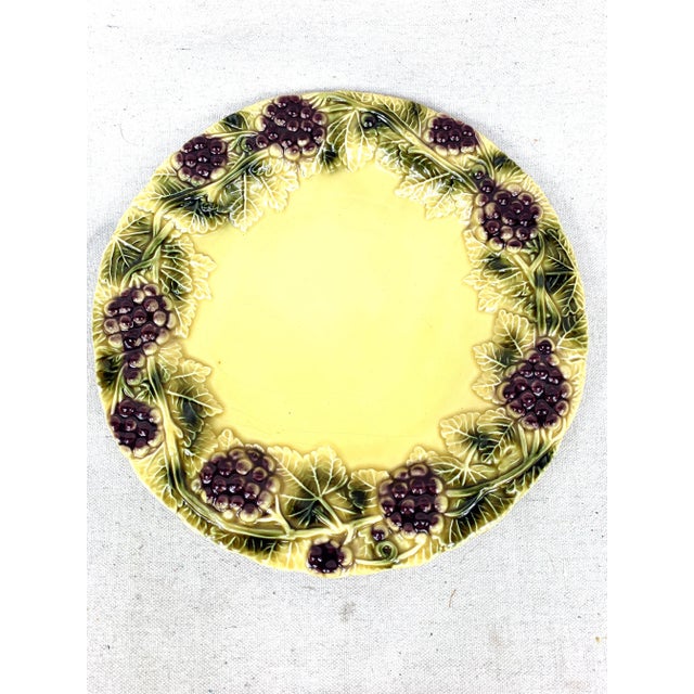 Ceramic Vintage Majolica Grape Plates - a Pair For Sale - Image 7 of 11
