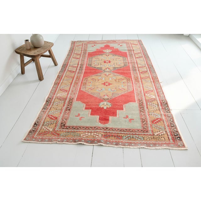 Textile Oushak Vintage Handknotted Area Rug For Sale - Image 7 of 10