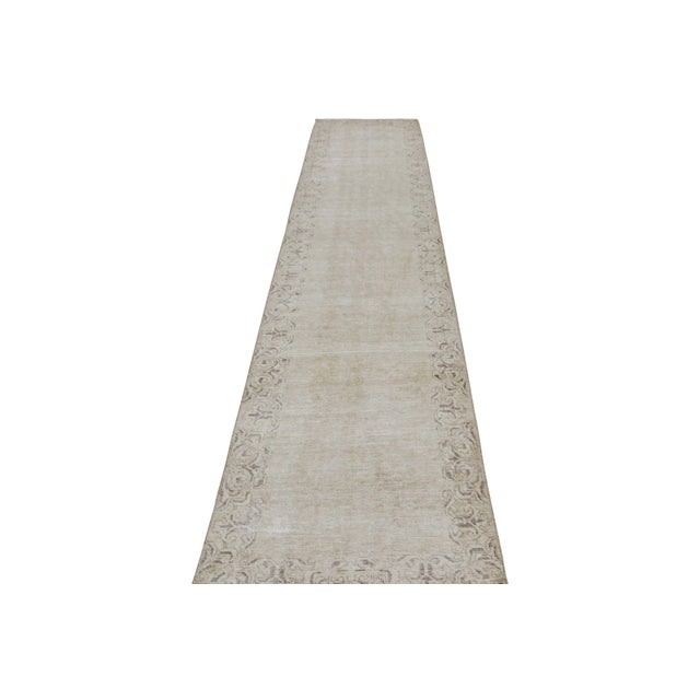 1970s Vintage Overdyed Persian Runner Rug in Beige-Brown Open Field, From Rug & Kilim For Sale - Image 5 of 7