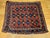 Vintage Persian Kurdish Saddlebag Bagface Tribal Rug, Hand-Knotted Wool, Geometric Pattern, Burgundy & Navy, 2x2 For Sale - Image 10 of 10