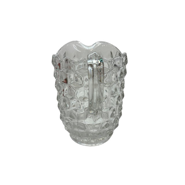 Glass Mid 20th Century Art Deco Fostoria American Pattern Cube Glass Pitcher For Sale - Image 7 of 14