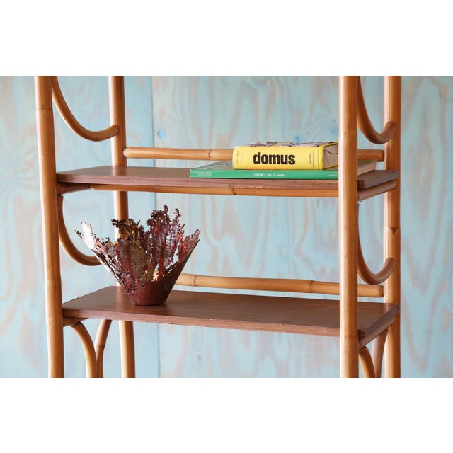 Vintage Bamboo and Laminate Bookshelf For Sale - Image 9 of 10