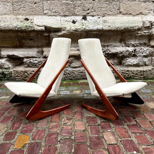 Boomerang Model Danish Armchairs by Mogens Kold, Set of 2 For Sale - Image 5 of 7