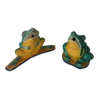 Set of Faience Frogs For Sale