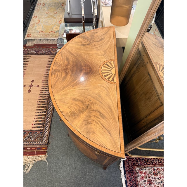 Wood Burton Ching Georgian Demi-Lune Commode For Sale - Image 7 of 12