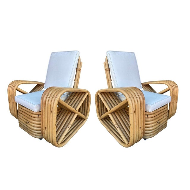 Restored Child Size Reversed Six-Strand Square Pretzel Rattan Lounge ...