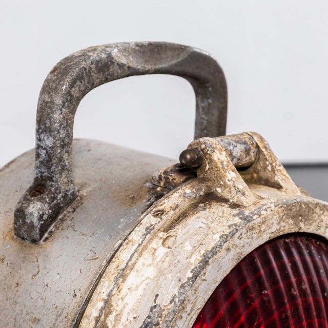 Vintage French Train Engineers Warning Lamp, 1950s For Sale - Image 4 of 11