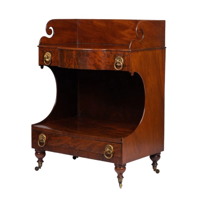 American Mahogany Demilune Dressing Stand on Brass Castors, C. 1830's For Sale - Image 13 of 13