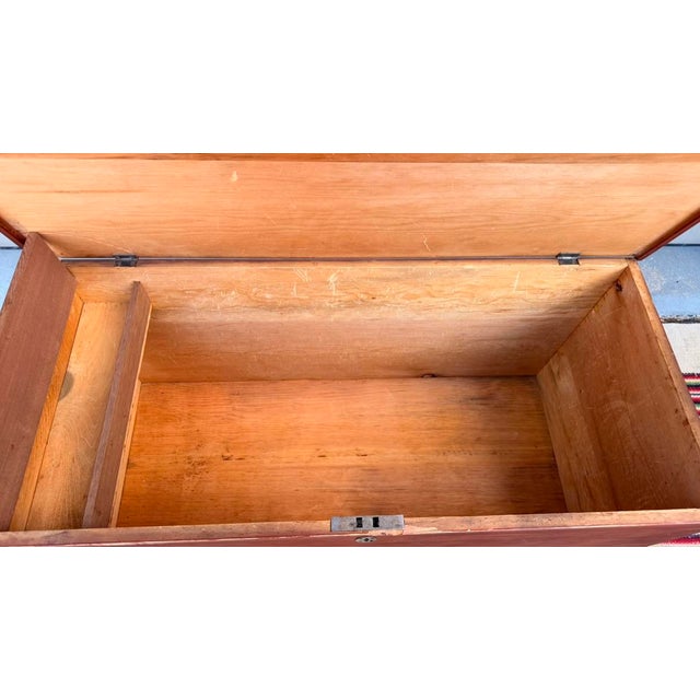 Red Antique Red Painted Dovetailed Blanket Chest, Lancaster County Pa, Circa 1830-1840 For Sale - Image 8 of 15