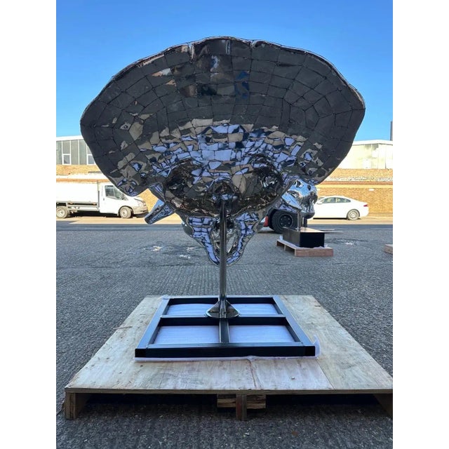 Triceratops Sculpture in Stainless Steel For Sale - Image 5 of 12