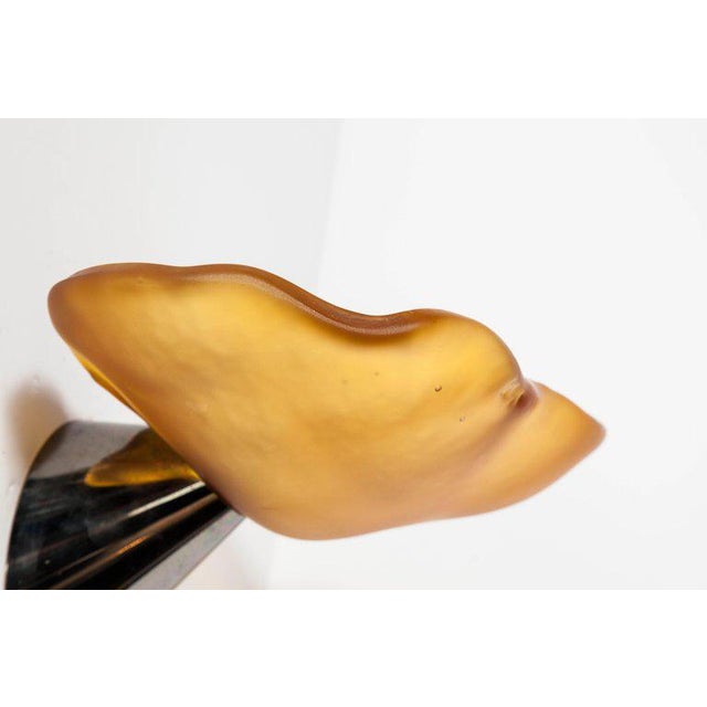 Metal Pair of Italian Art Nouveau Murano Glass Water Lily Sconces by Itre For Sale - Image 7 of 10