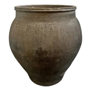 Vintage Terra Cotta Charcoal Planter Pot