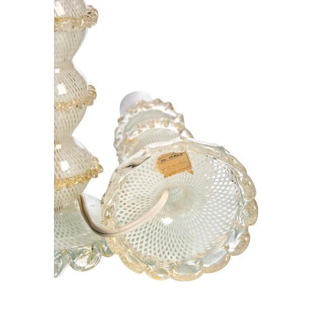 Mid-Century Murano Glass and 24k Gold Table Lamps, 1960s, Set of 2 For Sale - Image 4 of 5