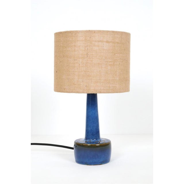 Danish Ceramic Model 972 Table Lamp with Jute Lampshade from Søholm, 1970s For Sale - Image 15 of 15
