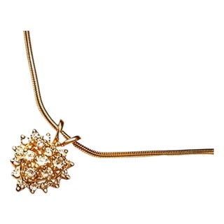 Mid 20th Century 14k Yellow Gold Diamond Heart Slide Pendant For Sale