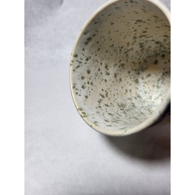 Late 20th Century Vintage Biolina Italy Art Pottery Vase Splatter Drip For Sale - Image 5 of 8