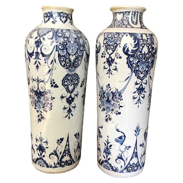 Late 18th Century Vases from Delft, 1890s, Set of 2 For Sale