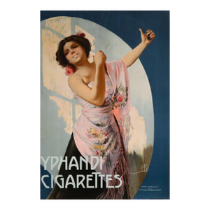 1900 - 1920 Original Belgian Art Nouveau Poster - Yphandi Cigarettes