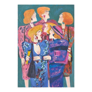 Six Elegant Redheaded Women - Modern Figurative by R. A. Bobbie Dixon For Sale
