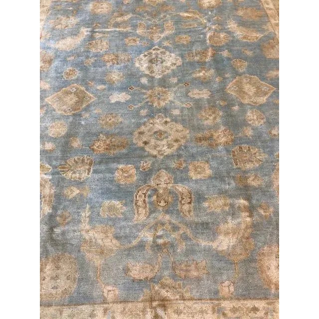 Sky Blue Oushak Rug For Sale - Image 8 of 11