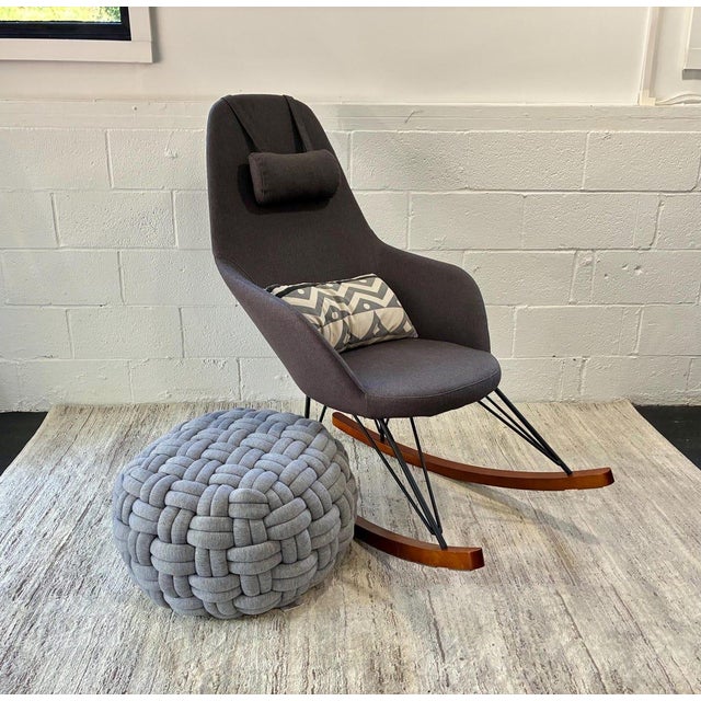Pod Rocking Chair and Knot Ottoman For Sale - Image 4 of 10