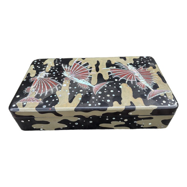 Antique Japanese Lacquered Box For Sale