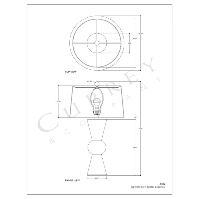 The Upbeat Yellow Table Lamp is mod in style. The shapely terracotta body has a center ball with cones extending up toward...