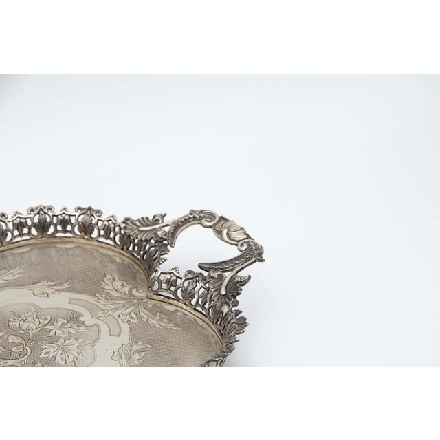 Silver-Plated Tray with Grate For Sale - Image 6 of 7