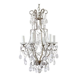 Vintage Macaroni Beaded Arm Chandelier For Sale